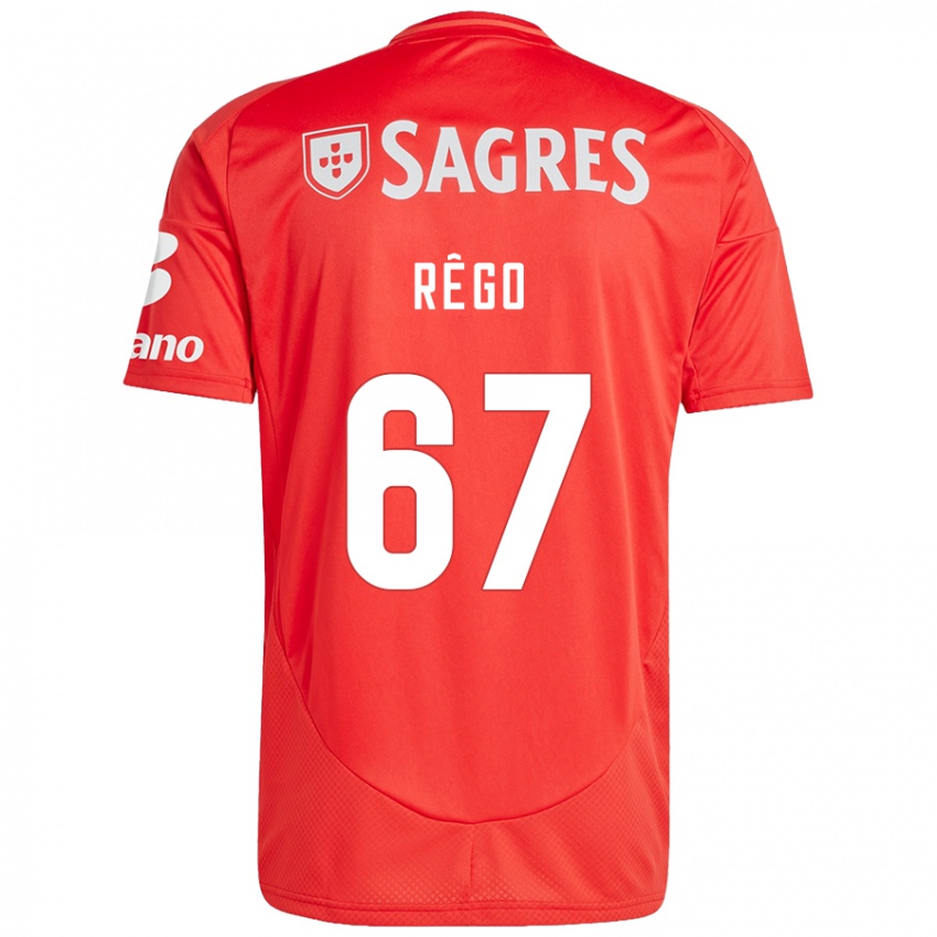 Niño Camiseta Rodrigo Rêgo #67 Rojo Blanco 1ª Equipación 2024/25 La Camisa México