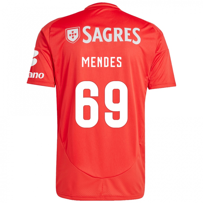 Niño Camiseta Vladimir Mendes #69 Rojo Blanco 1ª Equipación 2024/25 La Camisa México