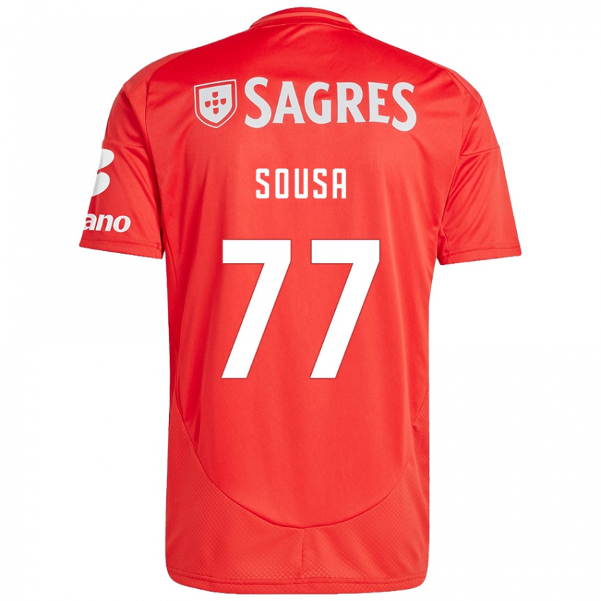 Niño Camiseta Gerson Sousa #77 Rojo Blanco 1ª Equipación 2024/25 La Camisa México