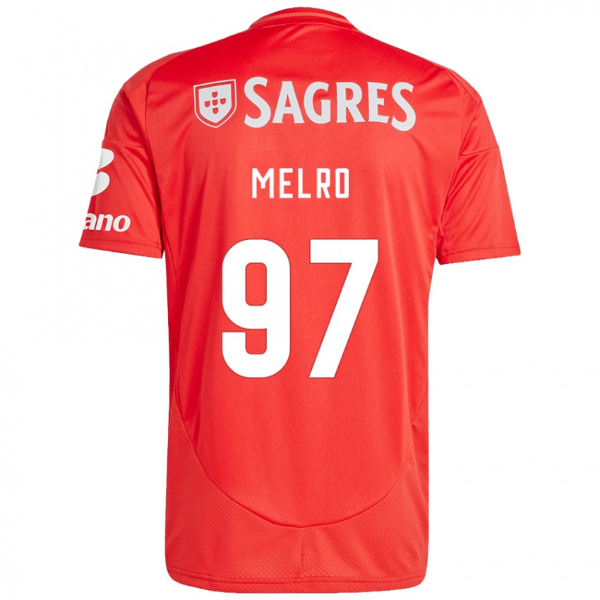 Niño Camiseta José Melro #97 Rojo Blanco 1ª Equipación 2024/25 La Camisa México