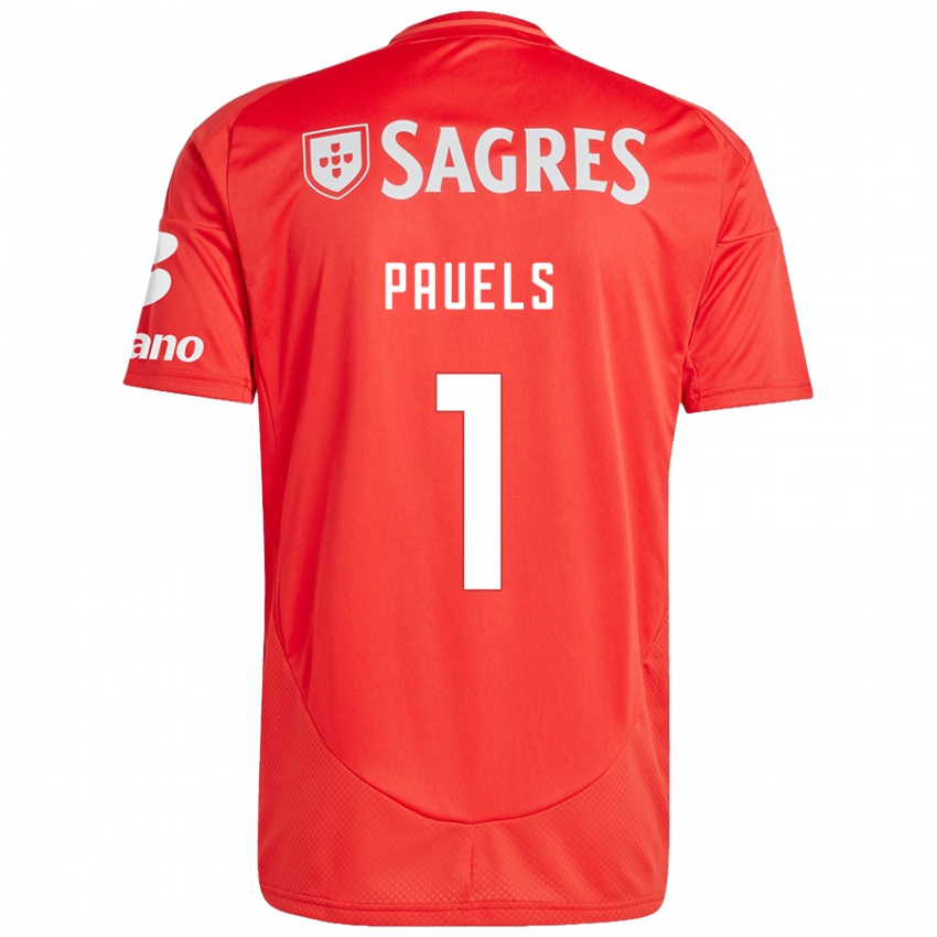 Niño Camiseta Lena Pauels #1 Rojo Blanco 1ª Equipación 2024/25 La Camisa México