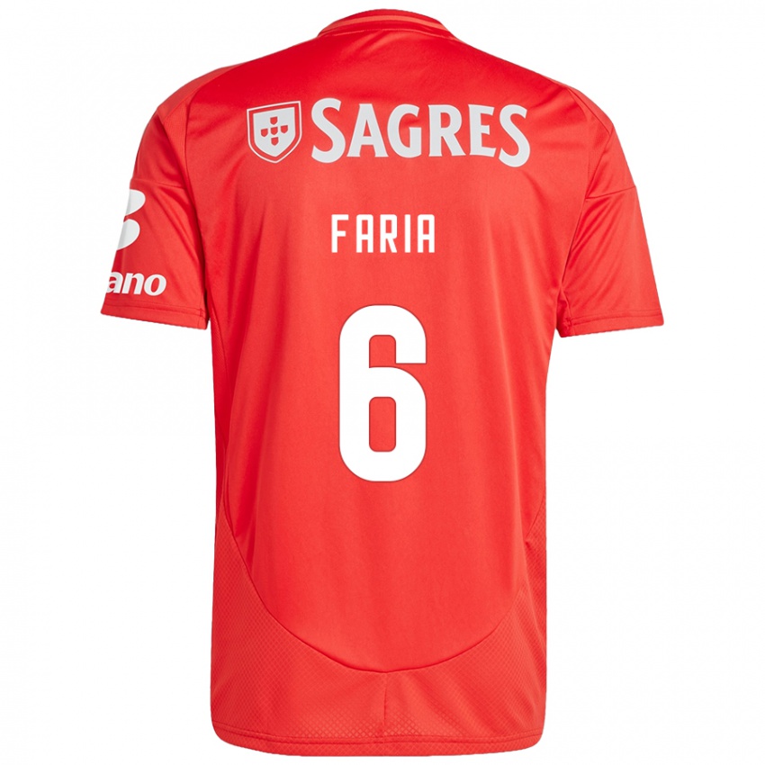 Niño Camiseta Andreia Faria #6 Rojo Blanco 1ª Equipación 2024/25 La Camisa México