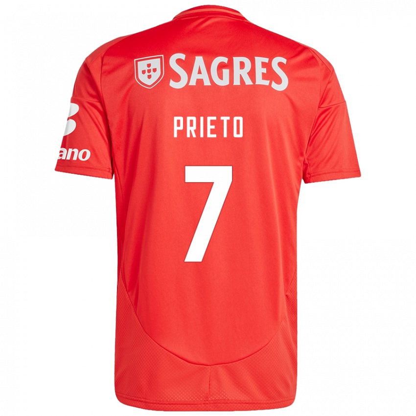 Niño Camiseta Cristina Martín-Prieto #7 Rojo Blanco 1ª Equipación 2024/25 La Camisa México