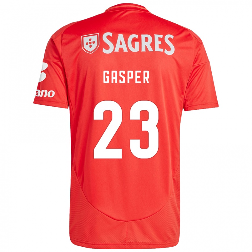 Niño Camiseta Anna Gasper #23 Rojo Blanco 1ª Equipación 2024/25 La Camisa México