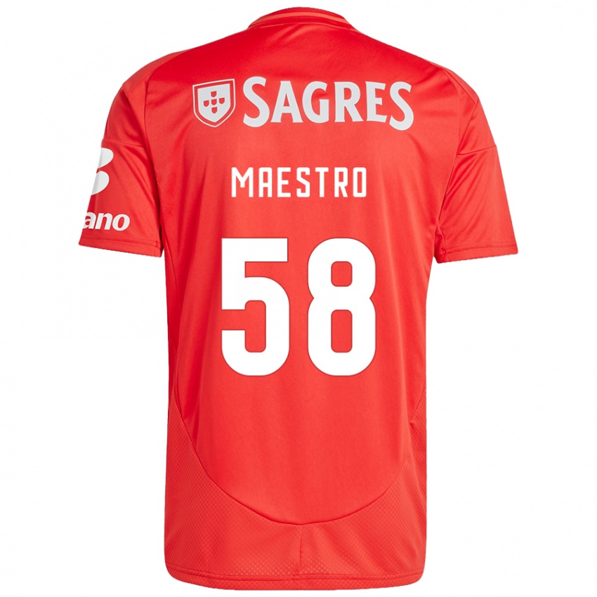 Niño Camiseta Maestro #58 Rojo Blanco 1ª Equipación 2024/25 La Camisa México