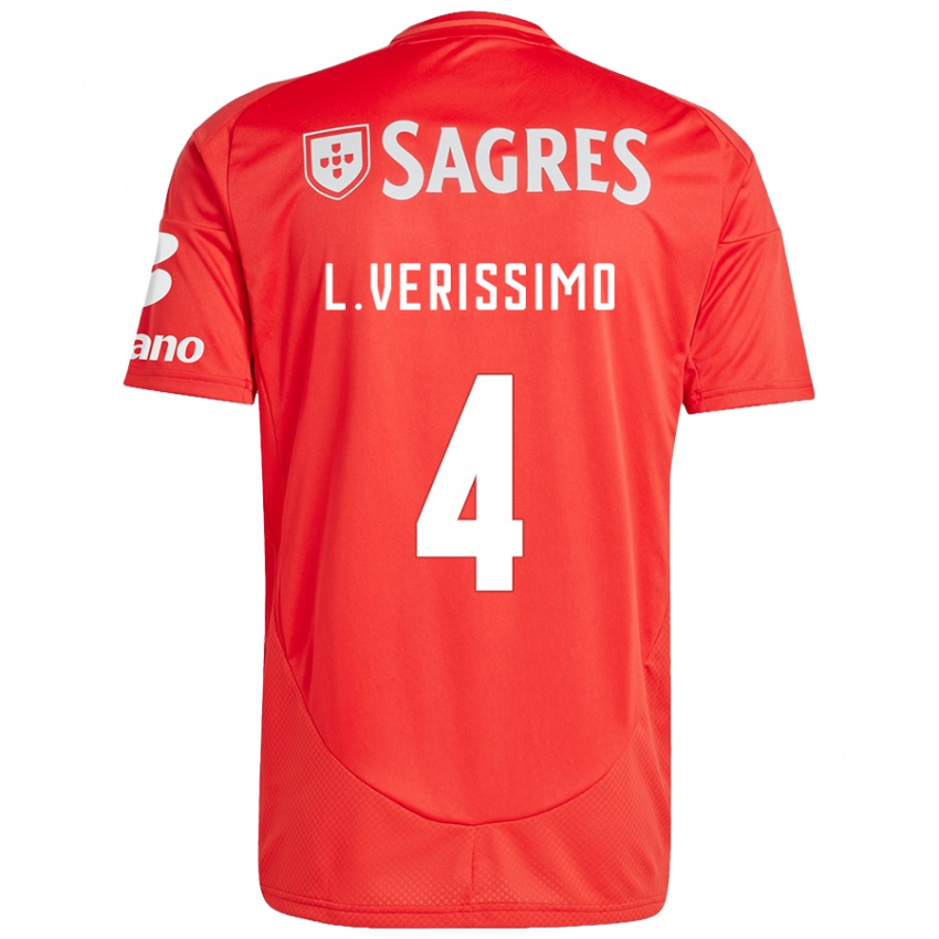 Niño Camiseta Lucas Verissimo #4 Rojo Blanco 1ª Equipación 2024/25 La Camisa México