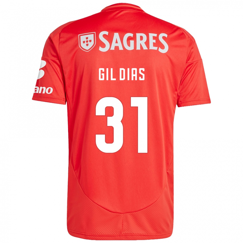 Niño Camiseta Gil Dias #31 Rojo Blanco 1ª Equipación 2024/25 La Camisa México