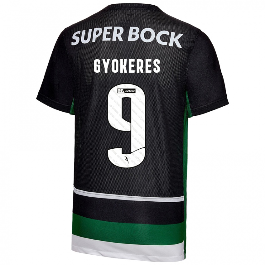 Niño Camiseta Viktor Gyökeres #9 Negro Blanco Verde 1ª Equipación 2024/25 La Camisa México