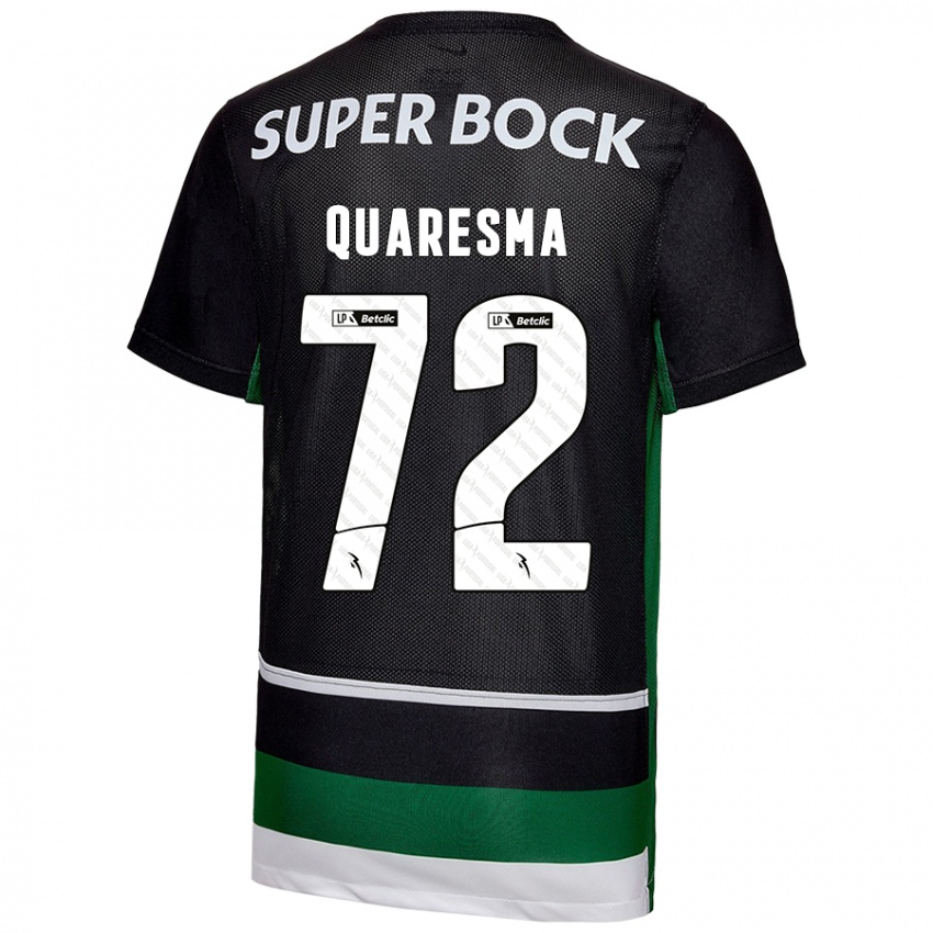 Niño Camiseta Eduardo Quaresma #72 Negro Blanco Verde 1ª Equipación 2024/25 La Camisa México