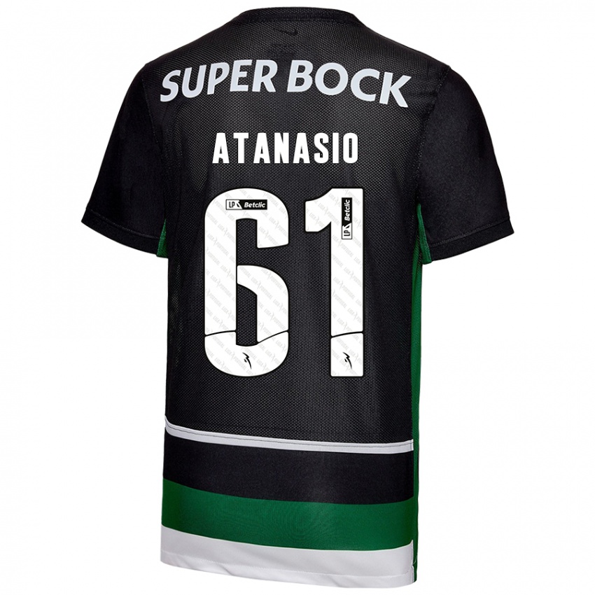 Niño Camiseta Atanásio #61 Negro Blanco Verde 1ª Equipación 2024/25 La Camisa México