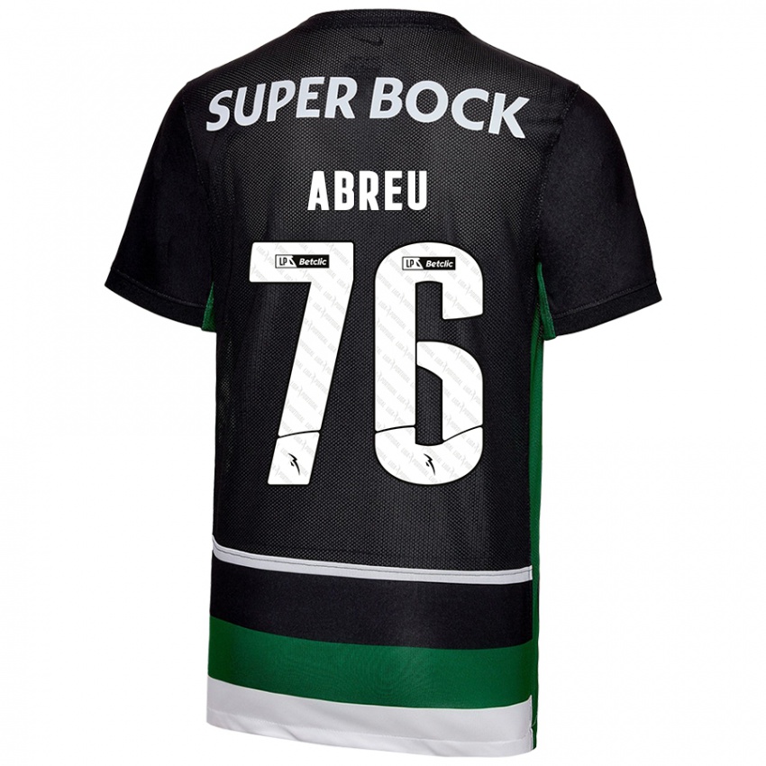 Niño Camiseta Diogo Abreu #76 Negro Blanco Verde 1ª Equipación 2024/25 La Camisa México