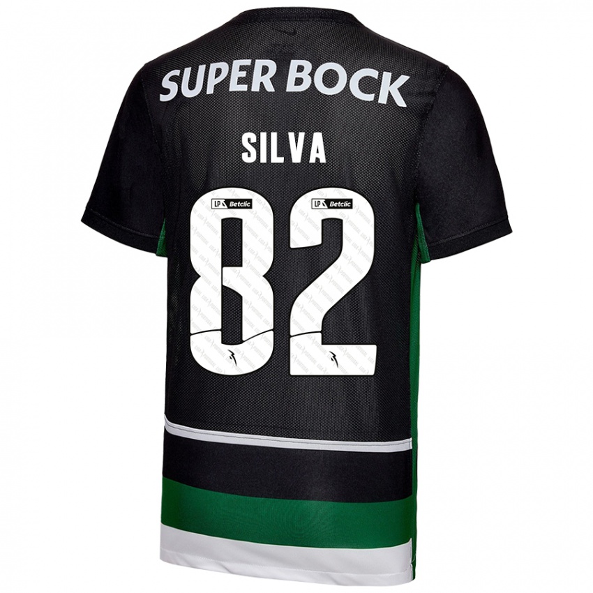 Niño Camiseta Gabriel Silva #82 Negro Blanco Verde 1ª Equipación 2024/25 La Camisa México