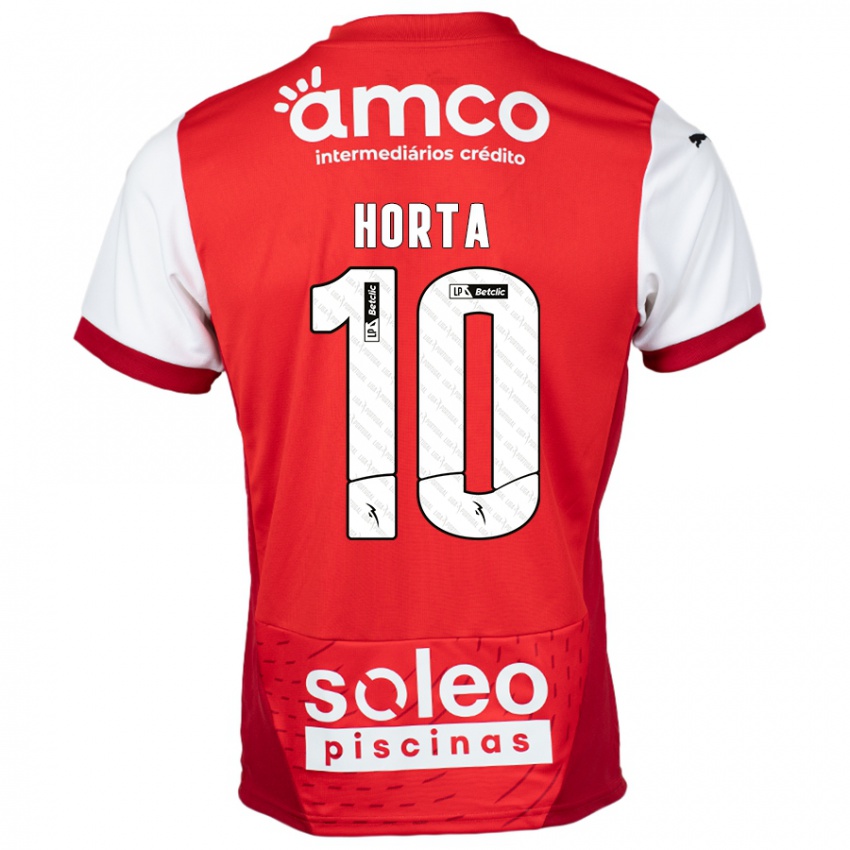 Niño Camiseta André Horta #10 Rojo Blanco 1ª Equipación 2024/25 La Camisa México