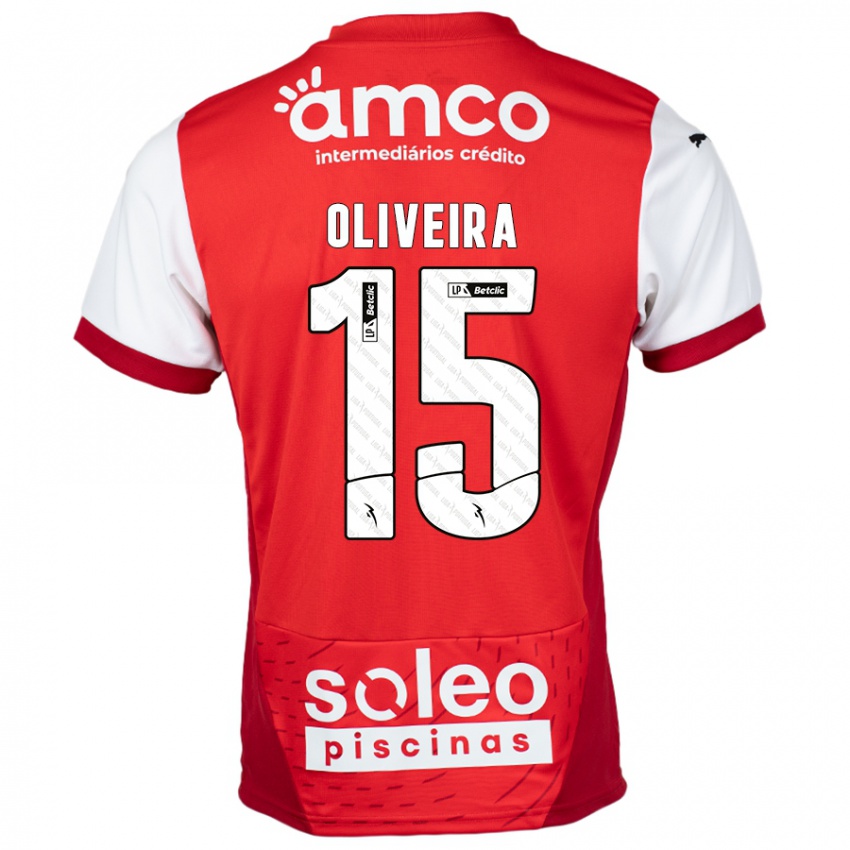 Niño Camiseta Paulo Oliveira #15 Rojo Blanco 1ª Equipación 2024/25 La Camisa México