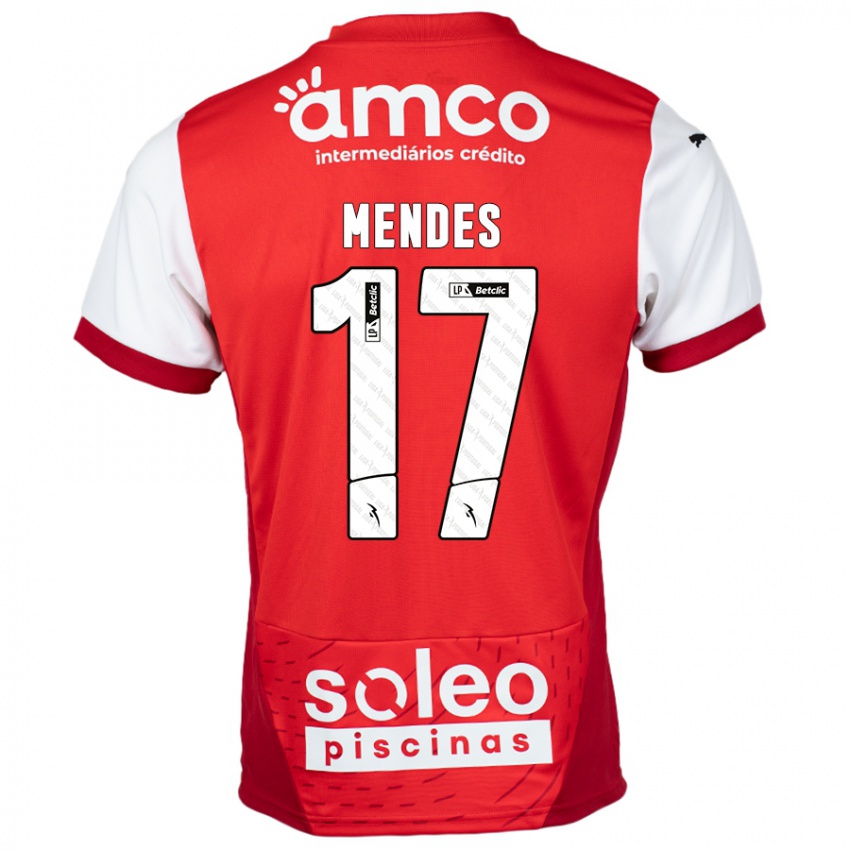 Niño Camiseta Joe Mendes #17 Rojo Blanco 1ª Equipación 2024/25 La Camisa México