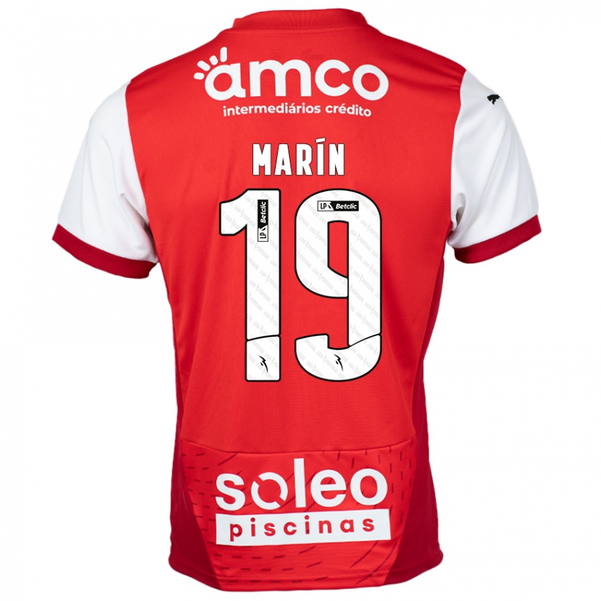 Niño Camiseta Adrián Marín #19 Rojo Blanco 1ª Equipación 2024/25 La Camisa México