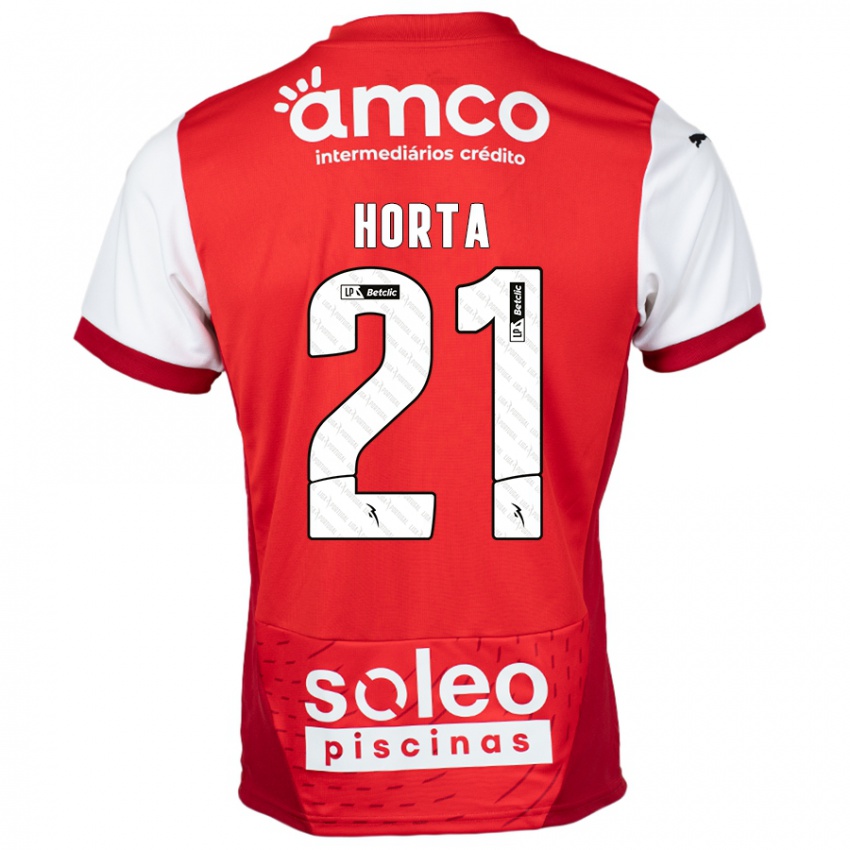 Niño Camiseta Ricardo Horta #21 Rojo Blanco 1ª Equipación 2024/25 La Camisa México