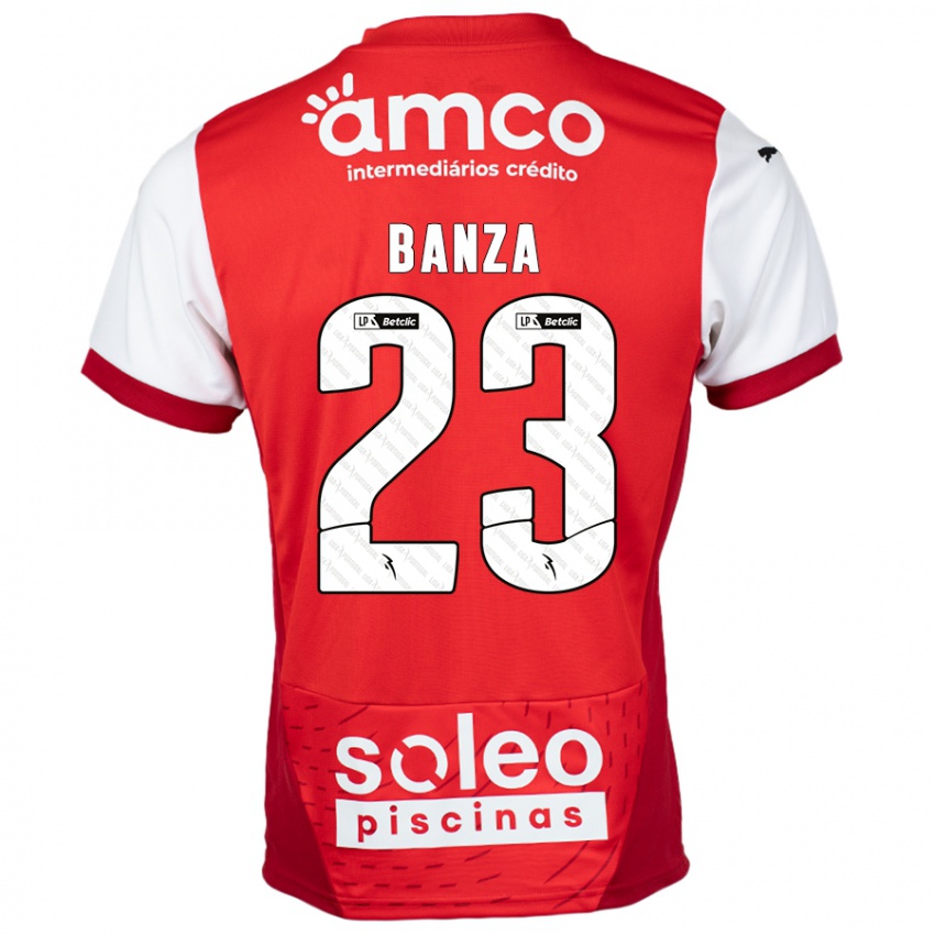 Niño Camiseta Simon Banza #23 Rojo Blanco 1ª Equipación 2024/25 La Camisa México