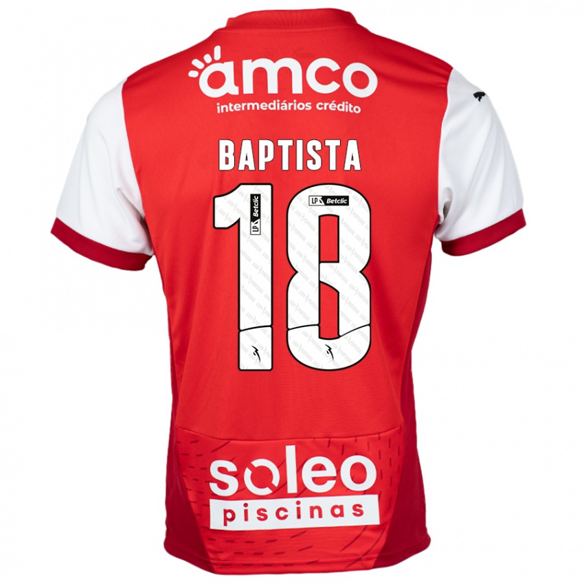 Niño Camiseta Tiago Baptista #18 Rojo Blanco 1ª Equipación 2024/25 La Camisa México