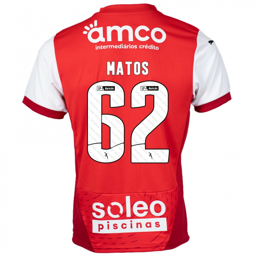 Niño Camiseta Nuno Matos #62 Rojo Blanco 1ª Equipación 2024/25 La Camisa México