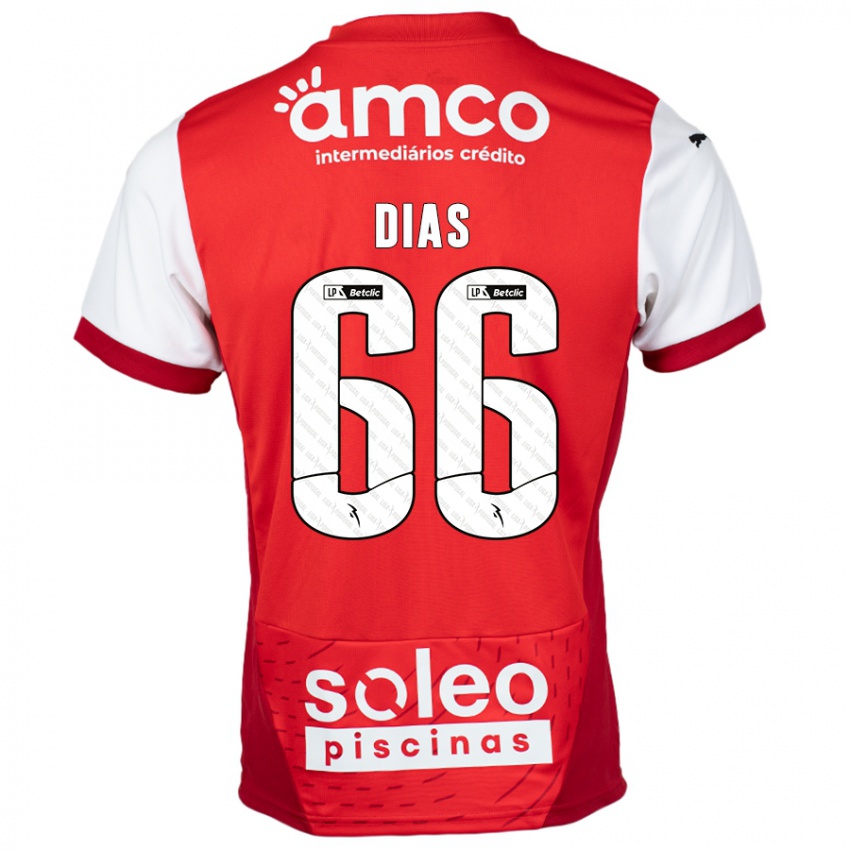 Niño Camiseta Gonçalo Dias #66 Rojo Blanco 1ª Equipación 2024/25 La Camisa México