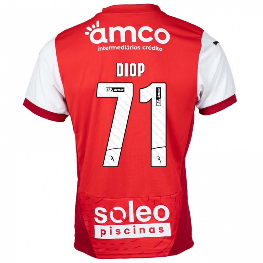 Niño Camiseta Mamadou Diop #71 Rojo Blanco 1ª Equipación 2024/25 La Camisa México