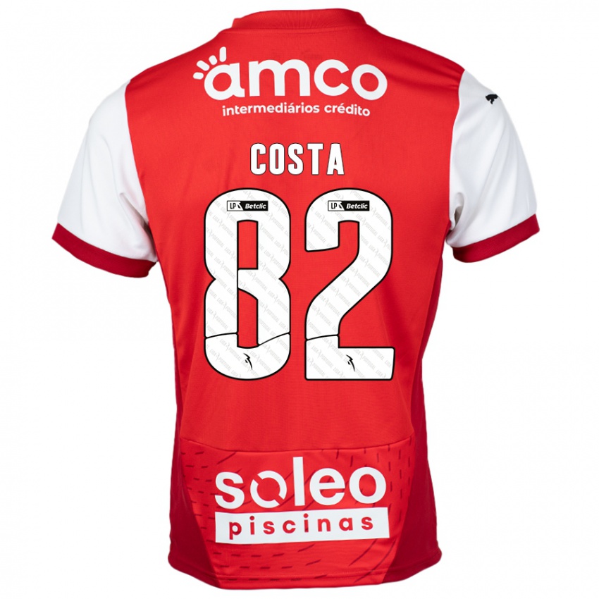 Niño Camiseta Gui Costa #82 Rojo Blanco 1ª Equipación 2024/25 La Camisa México