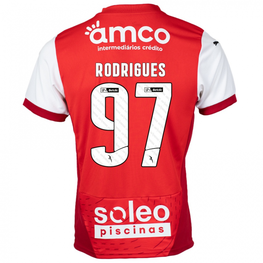 Niño Camiseta Dinis Rodrigues #97 Rojo Blanco 1ª Equipación 2024/25 La Camisa México