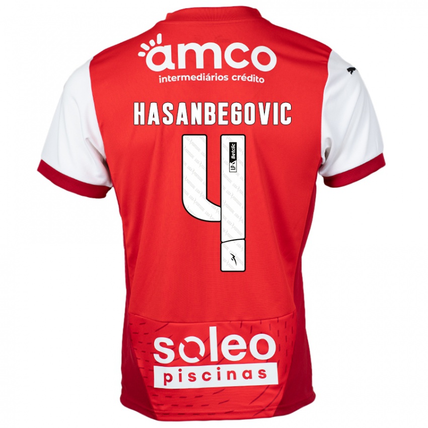 Niño Camiseta Melisa Hasanbegović #4 Rojo Blanco 1ª Equipación 2024/25 La Camisa México