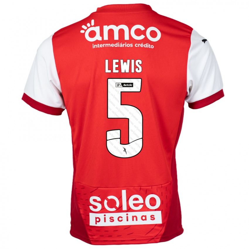 Niño Camiseta Leah Lewis #5 Rojo Blanco 1ª Equipación 2024/25 La Camisa México