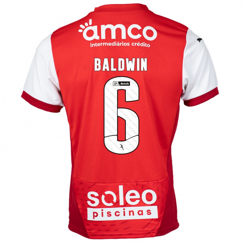 Niño Camiseta Carlyn Baldwin #6 Rojo Blanco 1ª Equipación 2024/25 La Camisa México