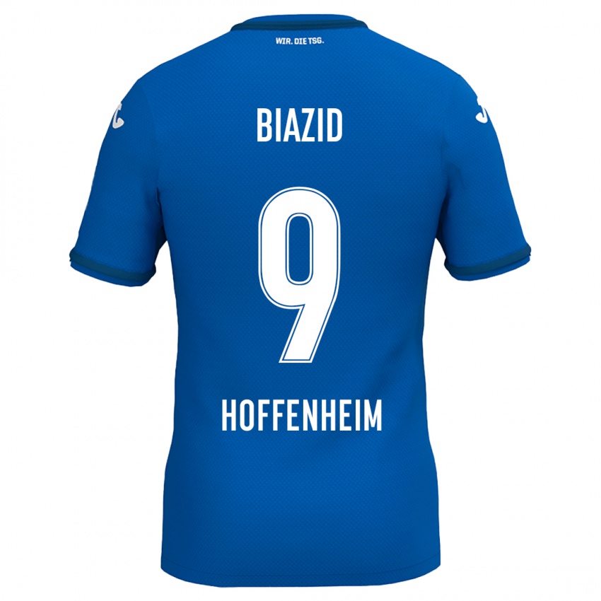 Niño Camiseta Zain Biazid #9 Azul Real 1ª Equipación 2024/25 La Camisa México