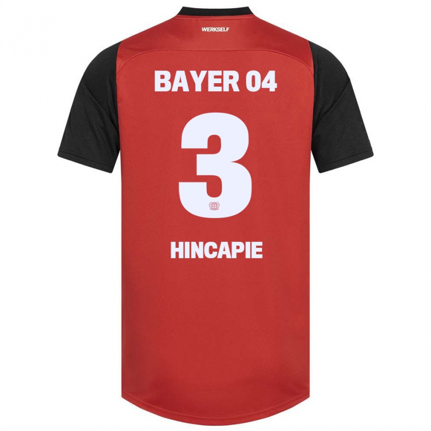 Niño Camiseta Piero Hincapié #3 Rojo Negro 1ª Equipación 2024/25 La Camisa México