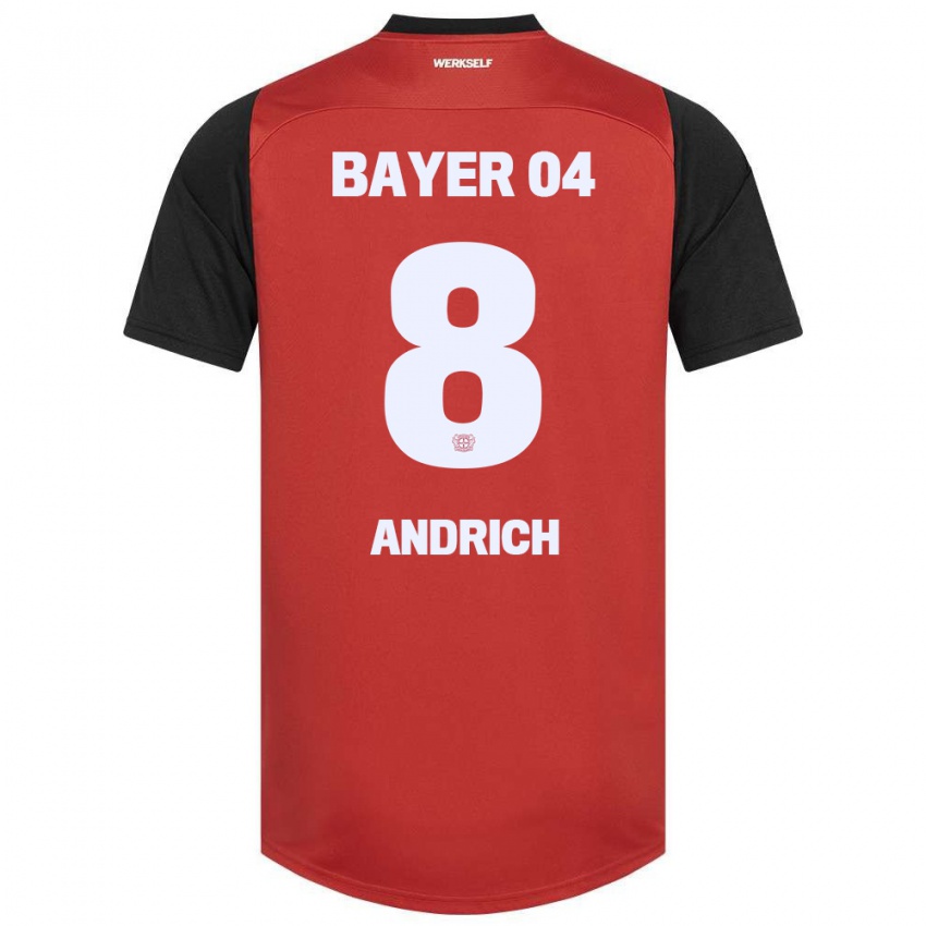 Niño Camiseta Robert Andrich #8 Rojo Negro 1ª Equipación 2024/25 La Camisa México