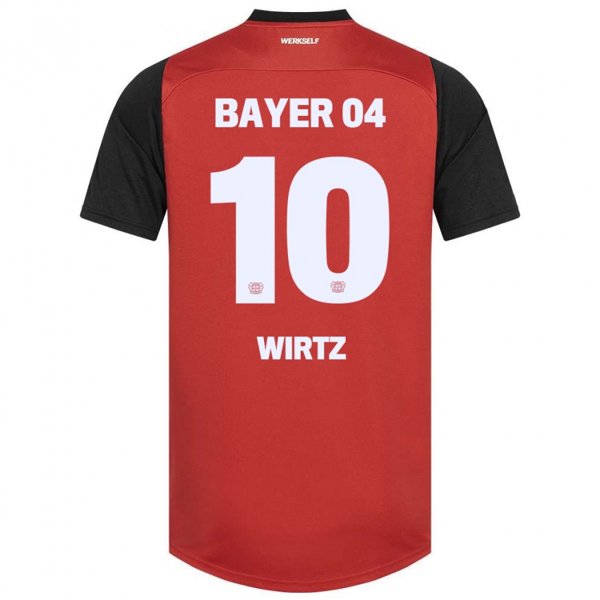 Niño Camiseta Florian Wirtz #10 Rojo Negro 1ª Equipación 2024/25 La Camisa México