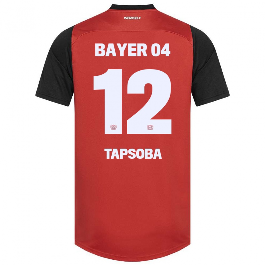 Niño Camiseta Edmond Tapsoba #12 Rojo Negro 1ª Equipación 2024/25 La Camisa México