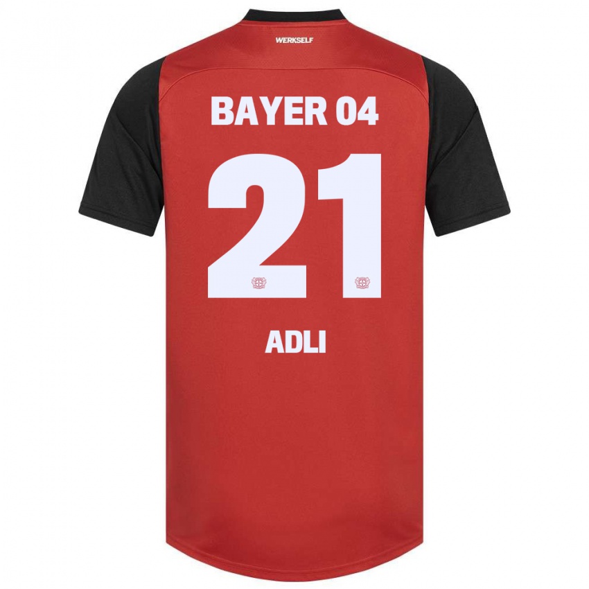 Niño Camiseta Amine Adli #21 Rojo Negro 1ª Equipación 2024/25 La Camisa México