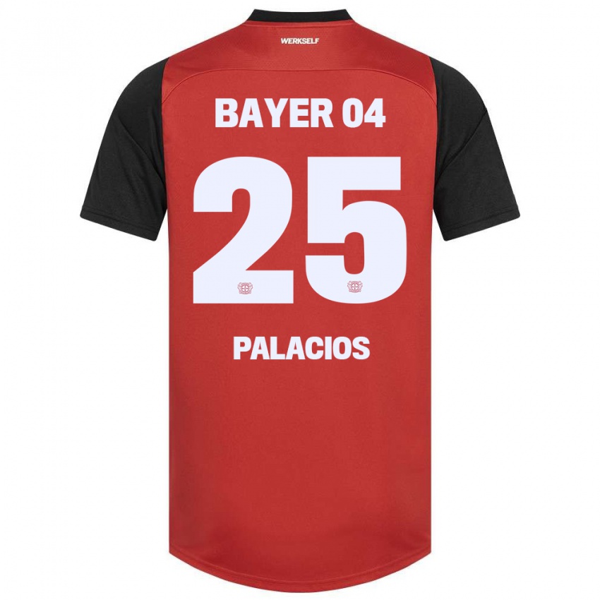 Niño Camiseta Exequiel Palacios #25 Rojo Negro 1ª Equipación 2024/25 La Camisa México