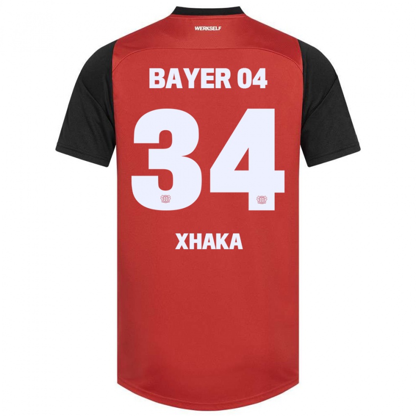 Niño Camiseta Granit Xhaka #34 Rojo Negro 1ª Equipación 2024/25 La Camisa México