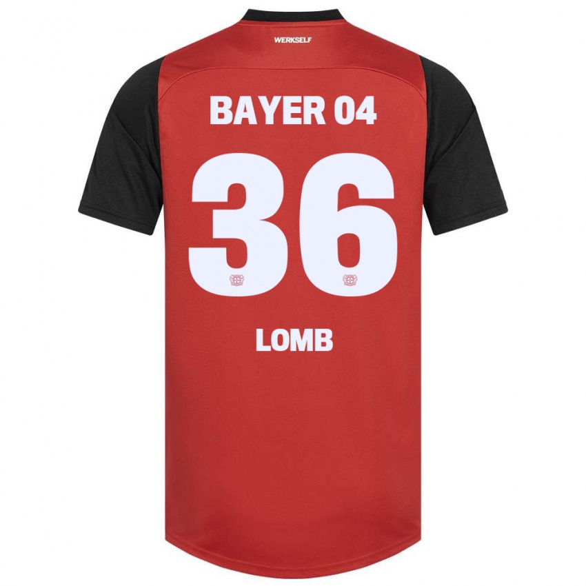 Niño Camiseta Niklas Lomb #36 Rojo Negro 1ª Equipación 2024/25 La Camisa México