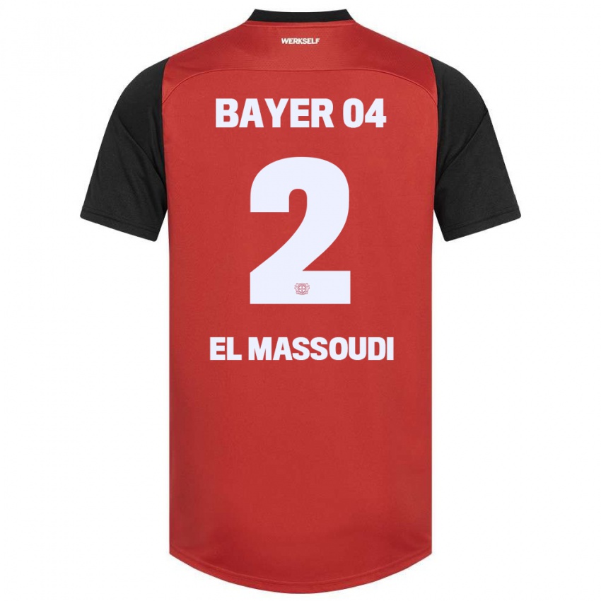 Niño Camiseta Nassim El Massoudi #2 Rojo Negro 1ª Equipación 2024/25 La Camisa México