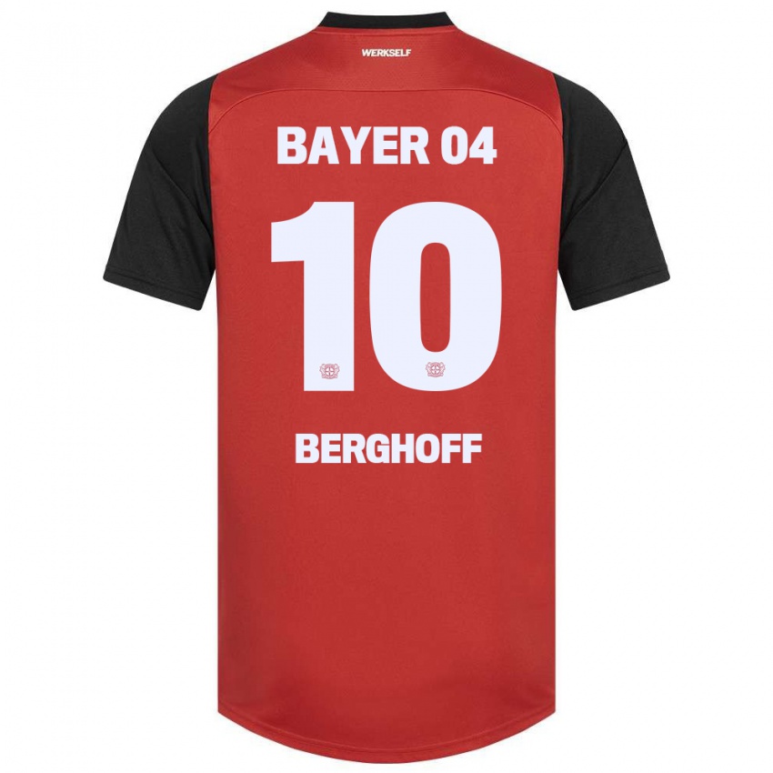 Niño Camiseta Jonah Berghoff #10 Rojo Negro 1ª Equipación 2024/25 La Camisa México