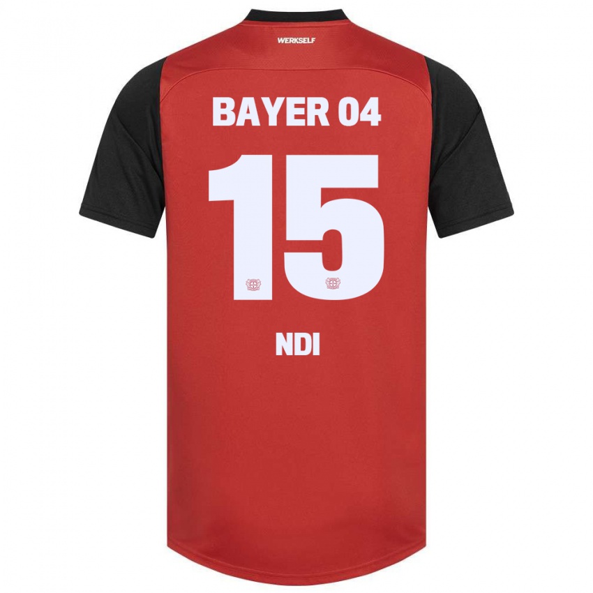 Niño Camiseta Bradley Ndi #15 Rojo Negro 1ª Equipación 2024/25 La Camisa México