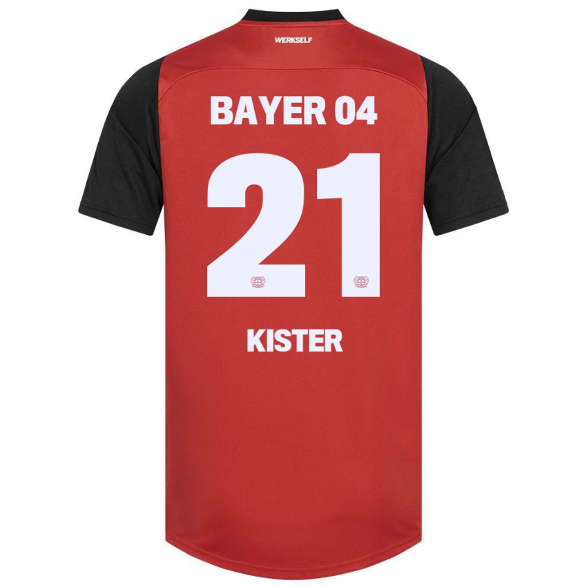 Niño Camiseta Akim Kister #21 Rojo Negro 1ª Equipación 2024/25 La Camisa México