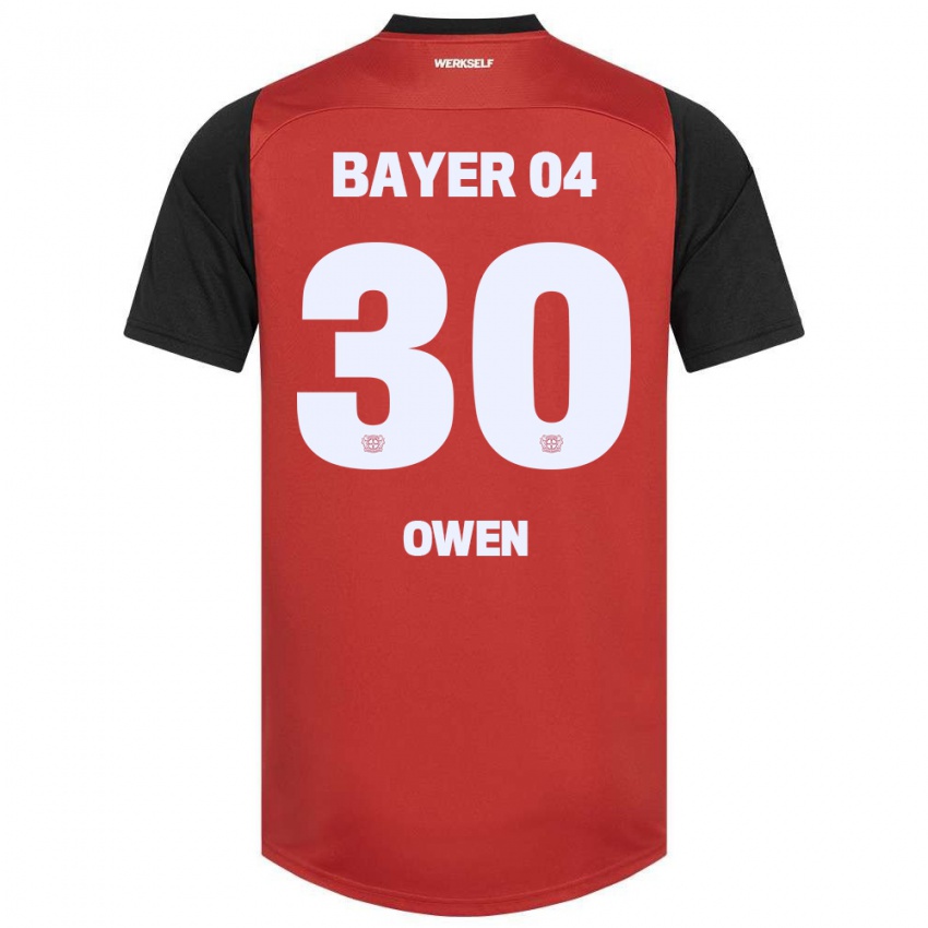 Niño Camiseta Emmanuel Owen #30 Rojo Negro 1ª Equipación 2024/25 La Camisa México