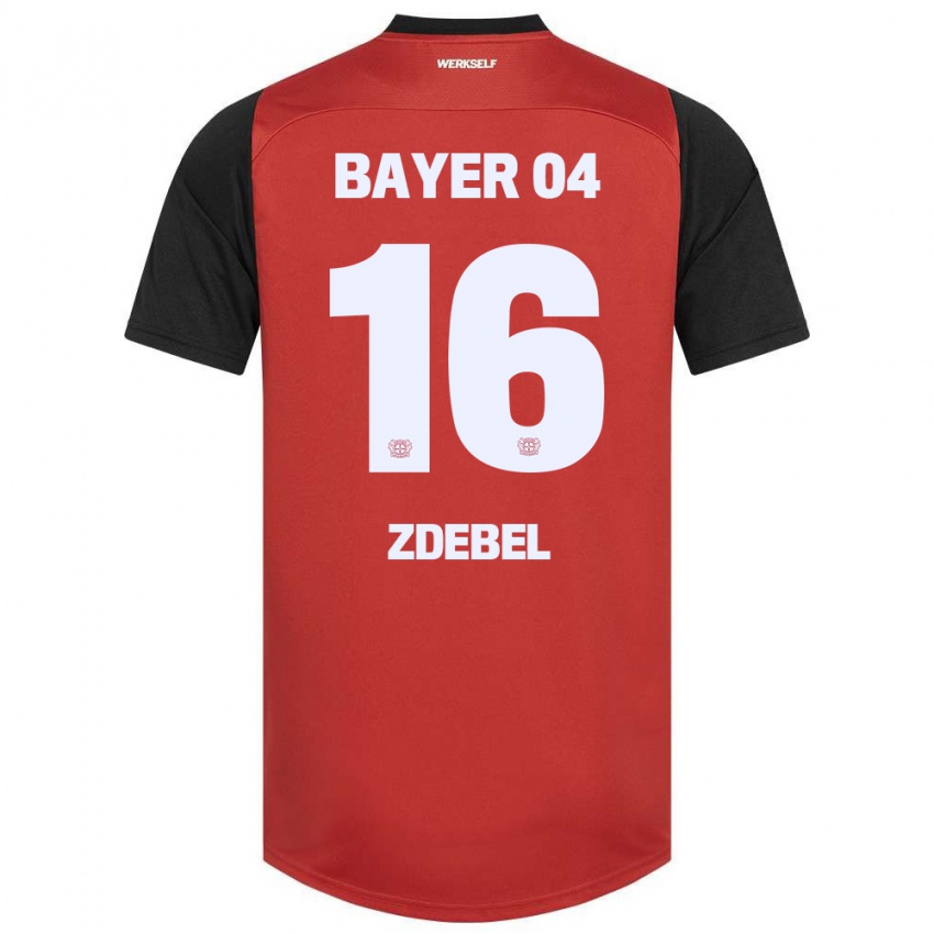 Niño Camiseta Sofie Zdebel #16 Rojo Negro 1ª Equipación 2024/25 La Camisa México