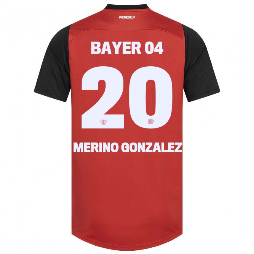 Niño Camiseta Estrella Merino Gonzalez #20 Rojo Negro 1ª Equipación 2024/25 La Camisa México