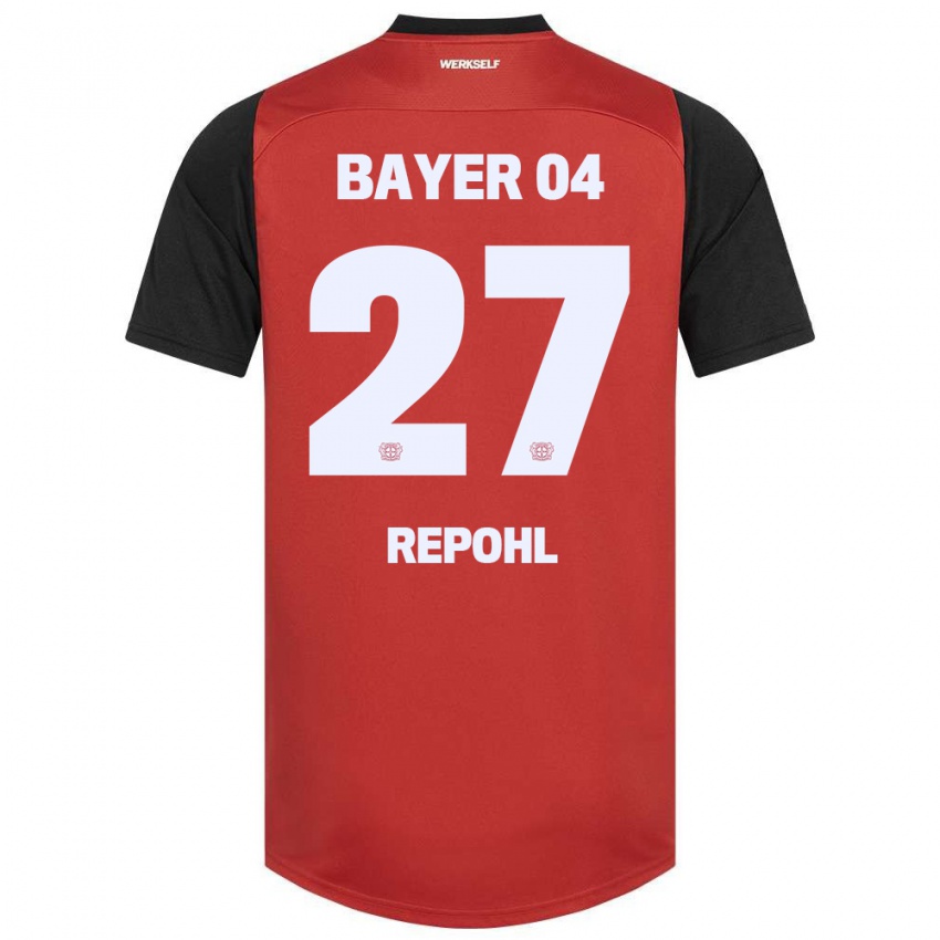 Niño Camiseta Friederike Repohl #27 Rojo Negro 1ª Equipación 2024/25 La Camisa México