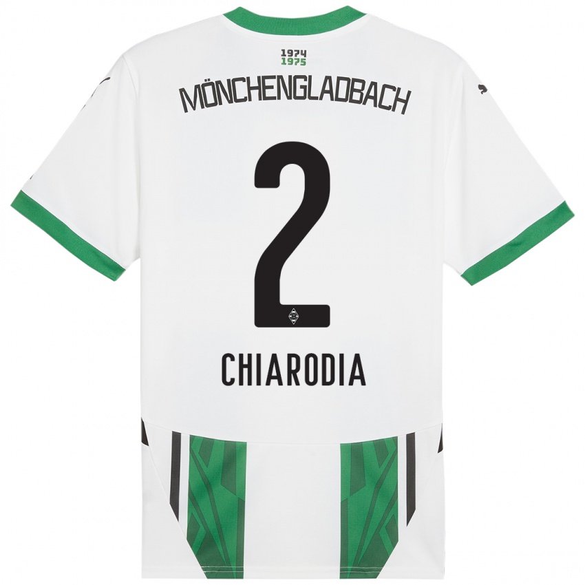 Niño Camiseta Fabio Chiarodia #2 Blanco Verde 1ª Equipación 2024/25 La Camisa México