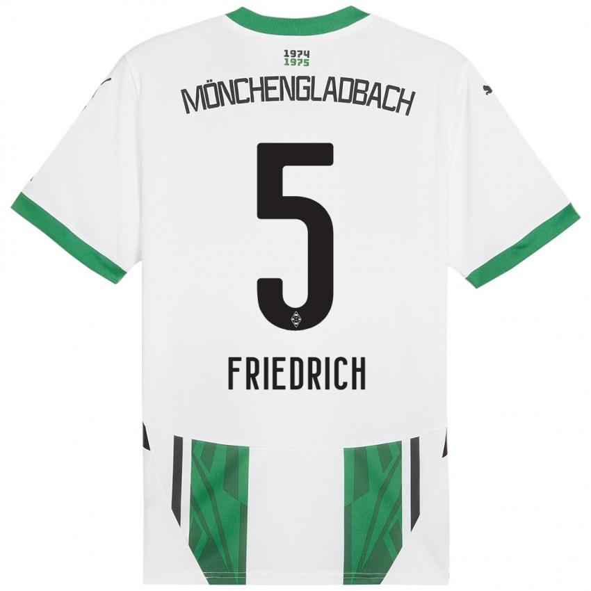 Niño Camiseta Marvin Friedrich #5 Blanco Verde 1ª Equipación 2024/25 La Camisa México